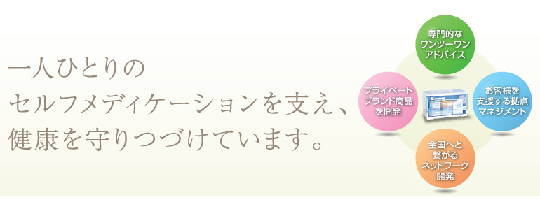 一人ひとりのセルフメディケーションを支え、健康を守りつづけています。